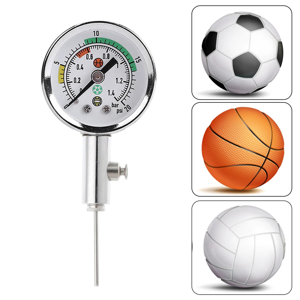 Football Barometer Portable Soccer Ball Barometers with Air Release Valve Inflatable Quick Sport Measuring Instruments