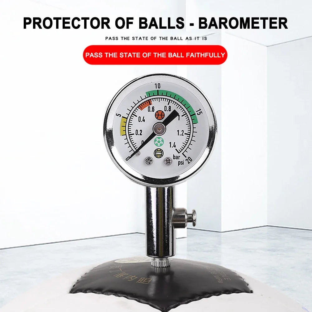 Football Barometer Portable Soccer Ball Barometers with Air Release Valve Inflatable Quick Sport Measuring Instruments