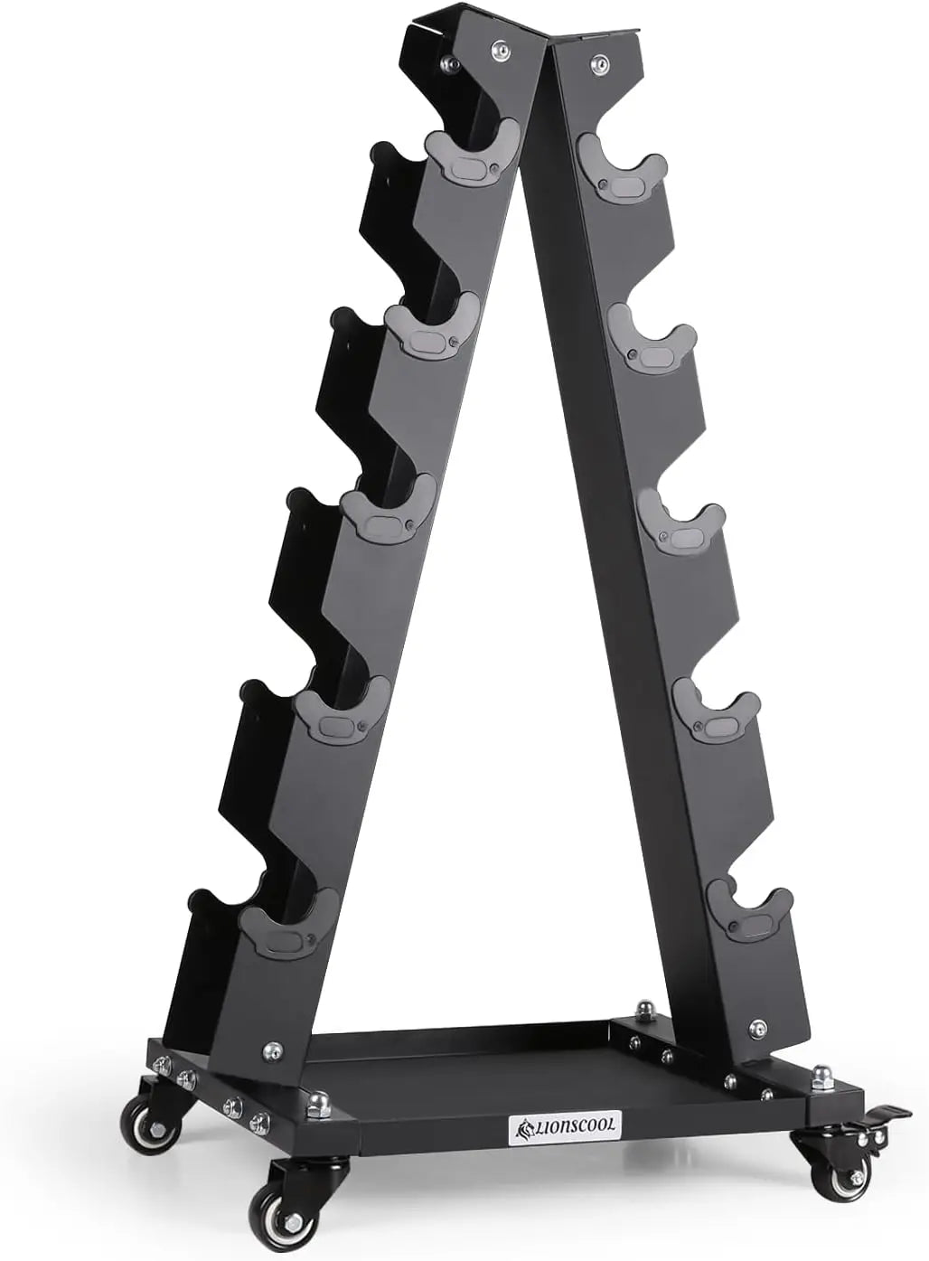 Premium Steel Dumbbell Rack Stand with Tray & Wheels, A-Frame Portable Weight Storage for Home Gym (200-700LBS Capacity)