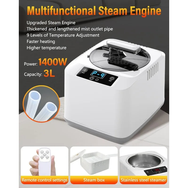 Infrared Sauna Box, Portable Steam Sauna Tent With 3L/1400W Steamer, 5-Layer Waterproof And Thermal Insulation, Folding Chair