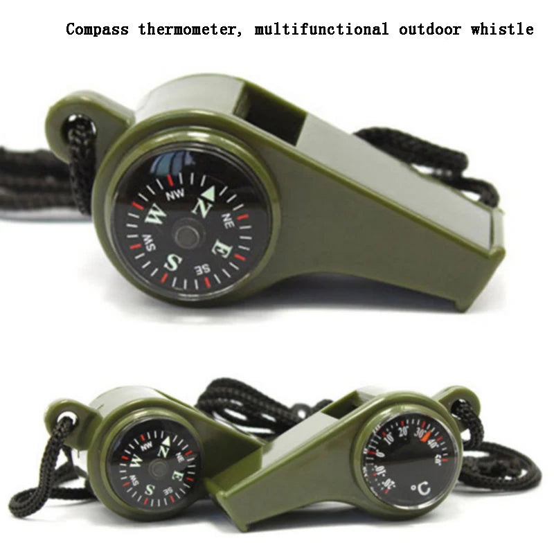 Outdoor Whistle Plastic Multifunctional 3-in-1 Whistle Survival Whistle Compass Thermometer Whistle Referee Whistle
