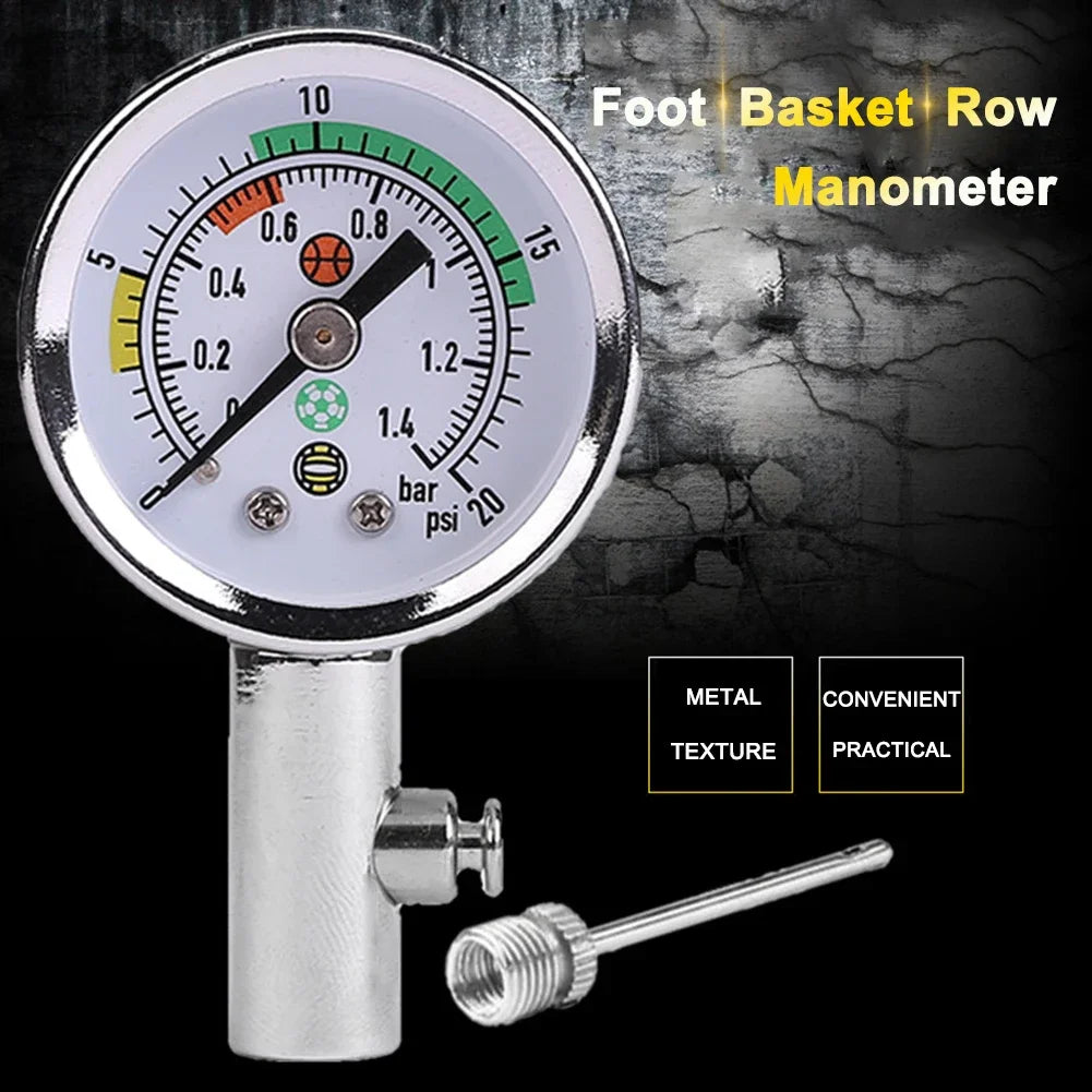 Football Barometer Portable Soccer Ball Barometers with Air Release Valve Inflatable Quick Sport Measuring Instruments