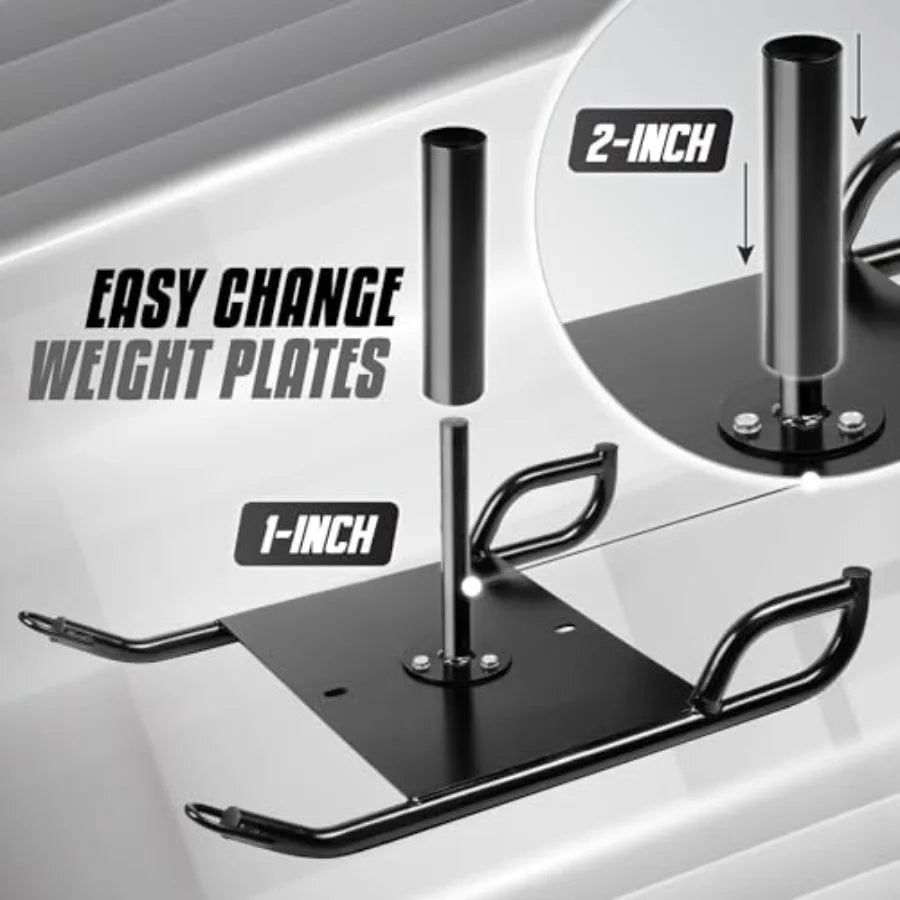 Weighted Training Pull Sled with Vest Steel Buckle for 1-2 Inch Plates Steel Sled Workout Equipment for Athletic Exercise and S