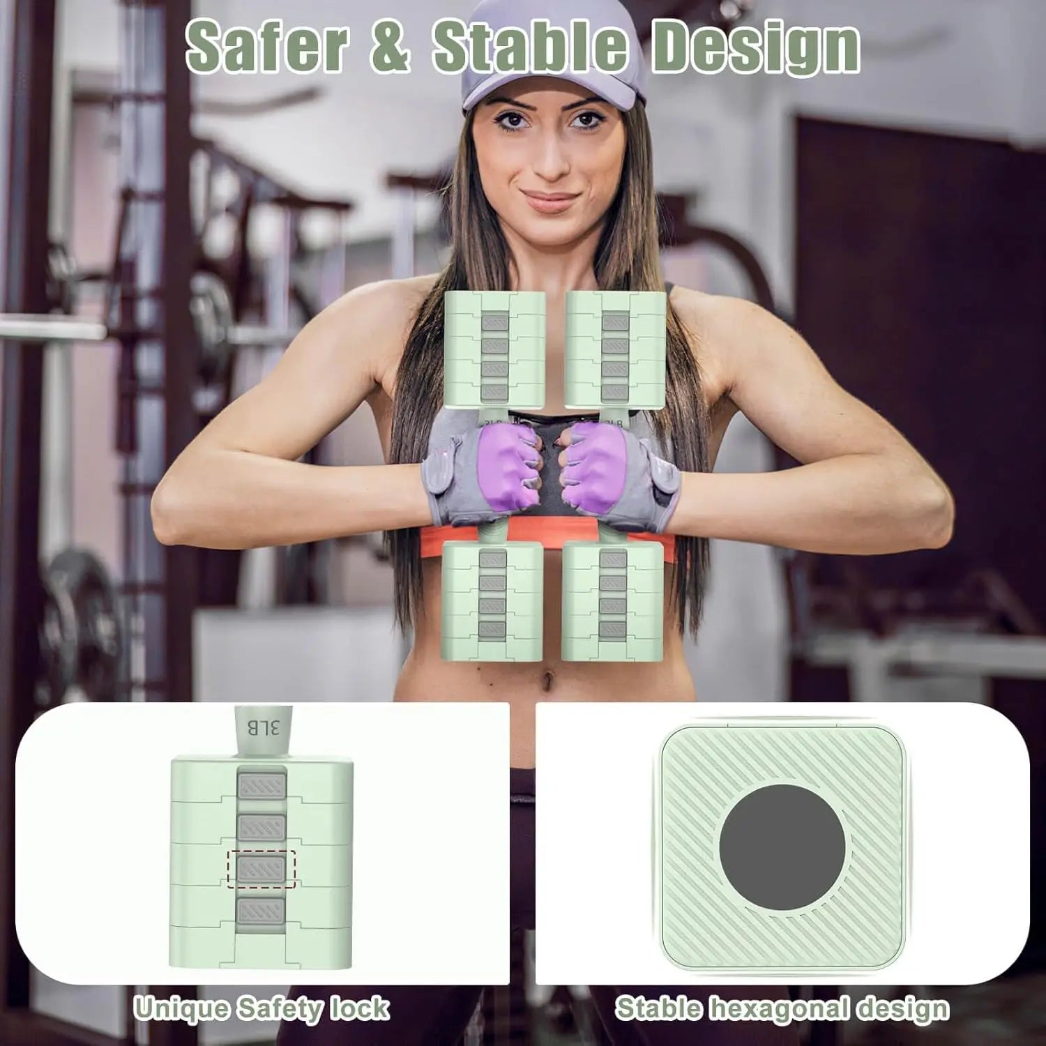 5-in-1 Adjustable Dumbbell Set, 3lb to 11lb Weights for Home Gym Workout, Compact Design