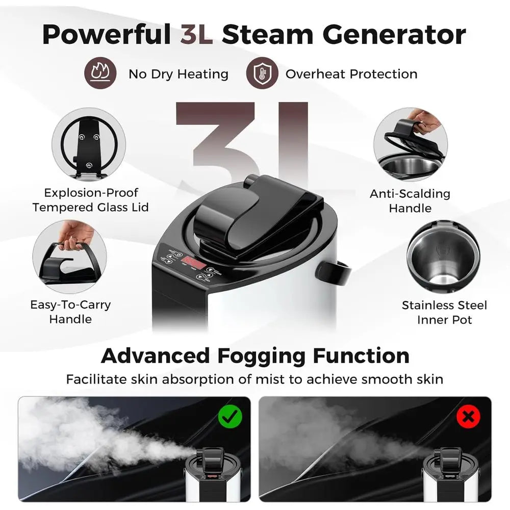 Portable Steam Sauna Tent for Home Spa, 3L Generator, Foldable Chair, Remote, Adjustable Temp & Timer (Coffee)