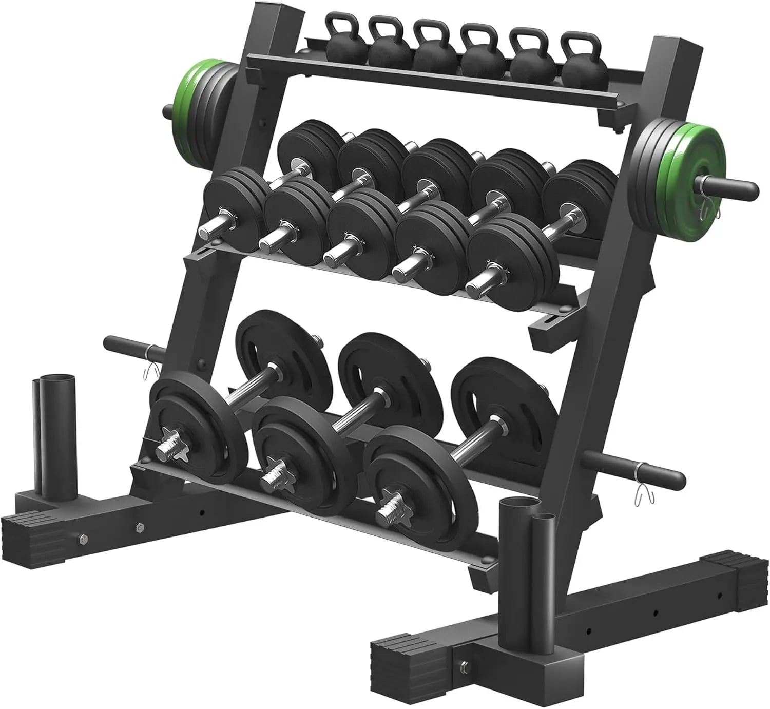 Multifunctional Dumbbell Rack for Home Gym - Heavy-Duty Steel Storage for Weights and Bars