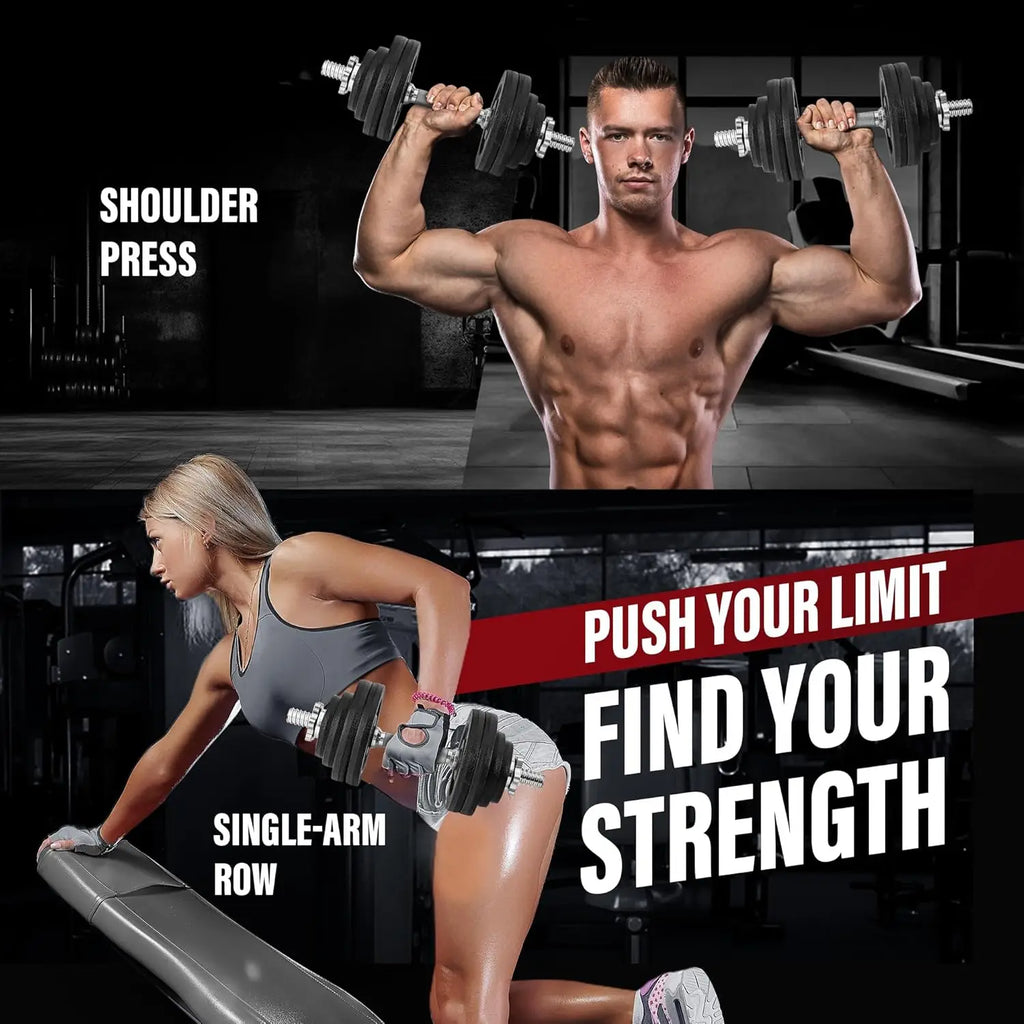 Adjustable Dumbbell Set with Weight Plates - Exercise Equipment, 40lbs to 200lbs Options