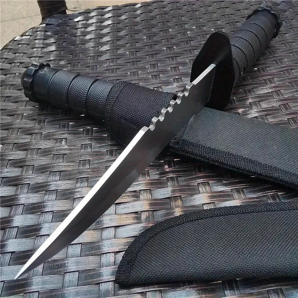 Outdoor Tactical Survival Knife - High Hardness Stainless Steel Fixed Blade with Sheath, Ergonomic Non-Slip Handle for Camping,