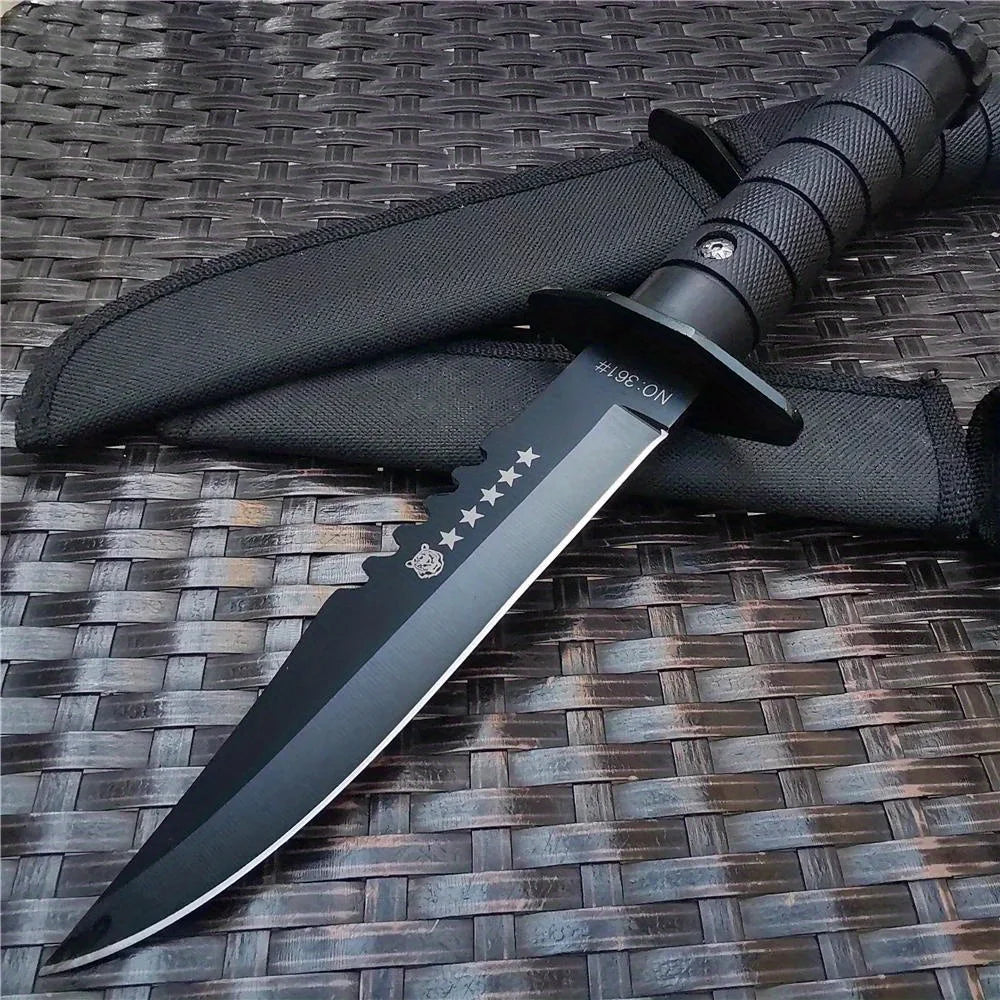 Outdoor Tactical Survival Knife - High Hardness Stainless Steel Fixed Blade with Sheath, Ergonomic Non-Slip Handle for Camping,
